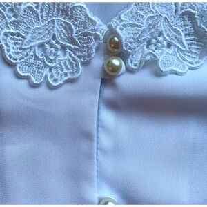 Vintage Lace and Pearl Buttoned Blouse
